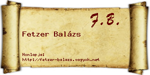 Fetzer Balázs névjegykártya