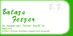 balazs fetzer business card